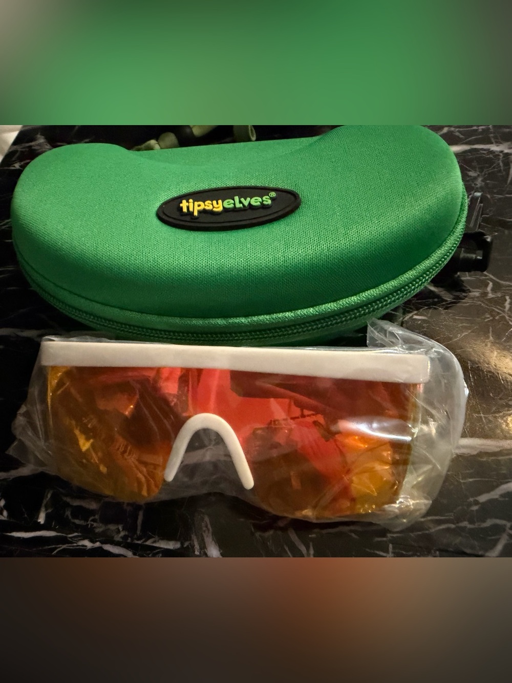 Tipsy elves White Frame Miami Ice Sunglasses orange lens New